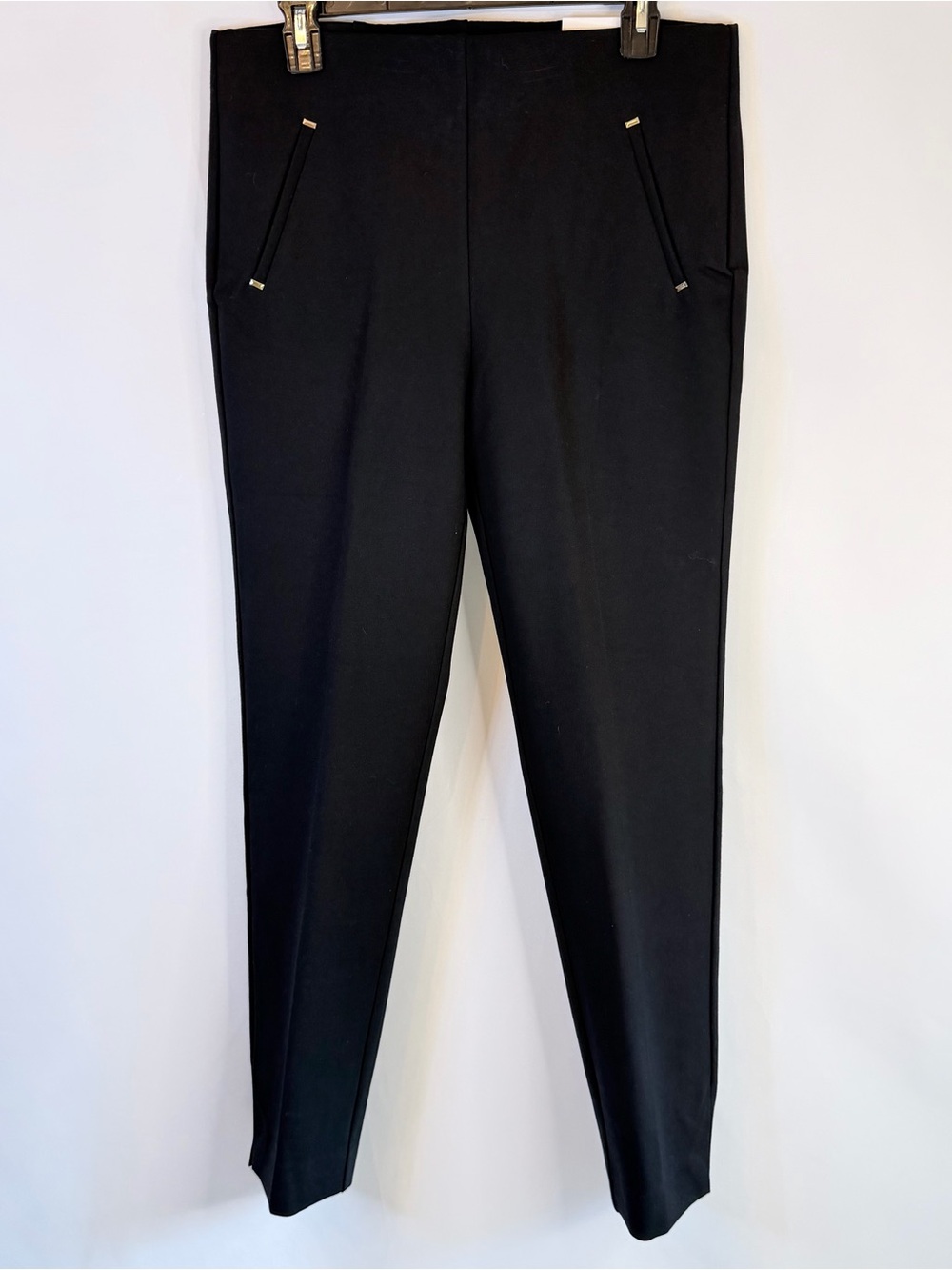 NEW Chico's Womens Size 1 US 8 Black Pants So Slimming Juliet Slim Leg Pull On